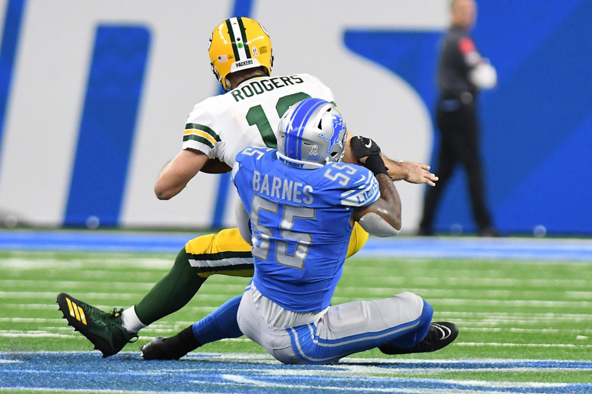 Detroit Lions linebacker Derrick Barnes